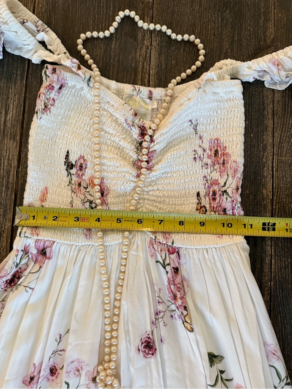 Plum Pretty Sugar Cream Maxi Dress with Pink Floral Print - Picture 8 of 10